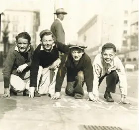  ?? The Chronicle 1929 ?? LeRoy Gunning of Utah Street, Vincent Merritt of Guerrero Street, Richard Hesketh of Alabama Street and Macario Joseph of Detroit Street prepare to embark on a treasure hunt in March 1929, sponsored by The Chronicle.