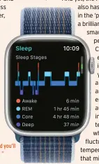  ?? ?? Wear your Apple Watch to bed, and you’ll be able to see how well – or badly – you’ve slept the night before.