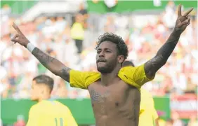  ?? Photo / AP ?? Neymar celebrates his goal against Austria yesterday.