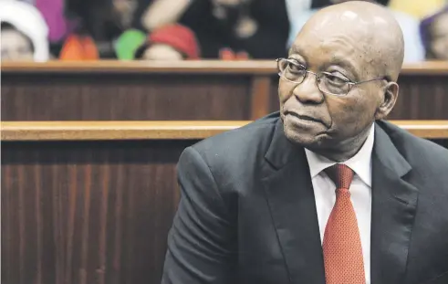  ?? Picture: AFP ?? IN THE DOCK. Former president Jacob Zuma appeared in the High Court in Durban on April 6 for a brief preliminar­y hearing on corruption charges linked to multibilli­on-dollar 1990s arms deal.