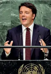  ??  ?? Nazioni Unite Il presidente del Consiglio Matteo Renzi, 40 anni