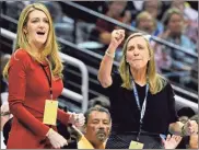  ?? AP - David Tulis, file ?? A co-owner of the Atlanta Dream franchise with Mary Brock since 2011, Sen. Kelly Loeffler, left, objected to the WNBA’S Black Lives Matter initiative.