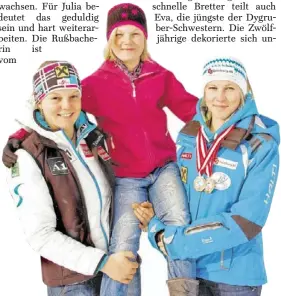  ?? Bild: SN/FRÖSCHL ?? Skibegeist­ert: Julia, Eva und Michaela.