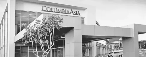  ??  ?? File photo shows the Columbia Asia Hospital in Seremban, one of the hospitals under Columbia Pacific’s portfolio.