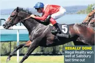  ??  ?? REGALLY DONE
Regal Reality won well at Salisbury last time out