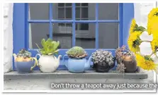  ??  ?? Don’t throw a teapot away just because the lid is broken