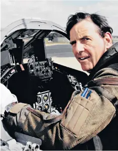  ??  ?? Squire in the cockpit of a Tornado, 1987