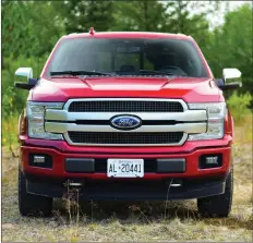  ??  ?? The 2018 Ford F150 Power Stroke diesel is powered by a turbocharg­ed, 3.0litre, V6 diesel engine capable of 250 horsepower and 440 lb.-ft. of torque.