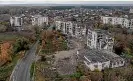  ?? GETTY IMAGES ?? Apartment blocks pictured were destroyed by Russian occupying forces in Izyum, Kharkiv province.