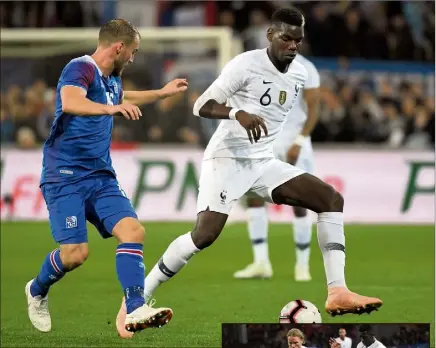  ?? (Photos AFP) ?? Paul Pogba et Ousmane Dembélé ont eu du mal face à de solides islandais.