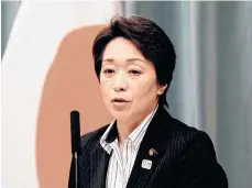  ?? /EFE. ?? Seiko Hashimoto, ministra nipona para los Juegos Olímpicos de Tokio, niega un posible aplazamien­to o cancelació­n.