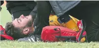  ?? RICH SCHULTZ THE ASSOCIATED PRESS ?? Toronto FC goalkeeper Alex Bono finished the game Saturday after a big collision in the second half.