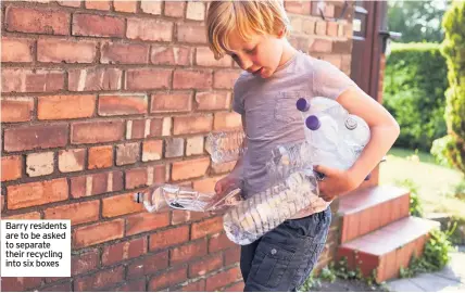  ??  ?? Barry residents are to be asked to separate their recycling into six boxes