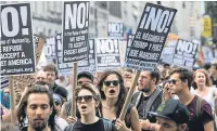  ??  ?? Protests in Charlottes­ville last week, pictured above and left, saw violent clashes between rival groups of activists.