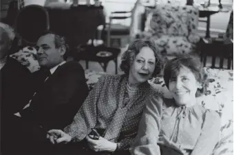  ??  ?? Elizabeth Hardwick with New York Review editors Robert Silvers and Barbara Epstein, New York City, 1980s; photograph by Dominique Nabokov