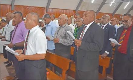  ?? Photo: Shratika Naidu ?? During the 40th anniversar­y peacekeepi­ng church service at the Nasea Methodist Church in Labasa on June 10, 2018.