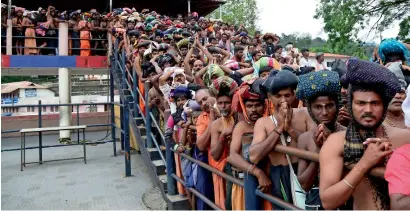  ?? Reuters ?? The Supreme Court in its September order permitted females of all age groups to pray at the Sabarimala Temple. The ruling had generated passions in Kerala, with traditiona­lists and right-wing HIndus openly opposing the directive. —