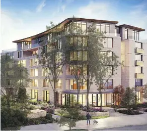  ??  ?? An artist’s rendering of the condo component at Bellewood Park, a project that features 83 homes, including almost 60 condo units.