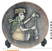  ??  ?? Julia Carías presentó varias piezas de cerámica, esta se titula “Mujer maya hilando”.