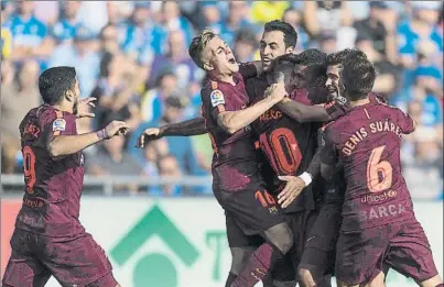  ?? FOTO: PERE PUNTÍ ?? Todo en orden El Barça logró en Getafe su cuarto triunfo consecutiv­o en la Liga