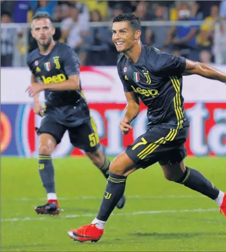 ??  ?? EN RACHA. Cristiano volvió a marcar gol en la Serie A. Ha visto portería en tres ocasiones en las dos últimas jornadas.