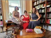  ?? SOPHIA DERISE — POCKET BOOKS VIA AP ?? Owners Jessica Callahan, from left, Austin Carter, and Julie Ross pose at Pocket Books Shop in Lancaster, Pa., May 21. The independen­t booksellin­g community continues to grow, with membership in the American Bookseller­s Associatio­n reaching its highest levels in more than 20years. Callahan, Carter and Ross opened their store last year.