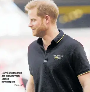  ?? Photo / AP ?? Harry and Meghan are suing several British newspapers.