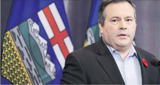  ?? JEFF MCINTOSH/THE CANADIAN PRESS ?? Jason Kenney said the UCP will not support a law that leaves it to students to decide whether to tell their parents if they join a gay-straight alliance.