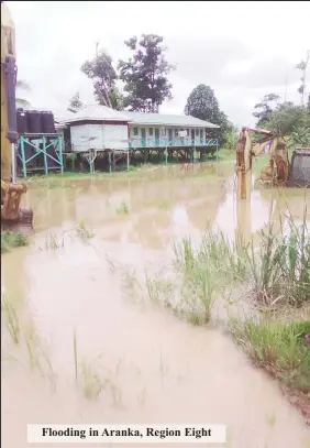  ??  ?? Flooding in Aranka, Region Eight