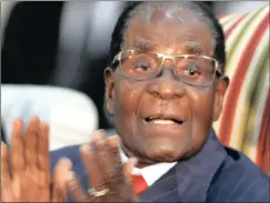  ?? PHOTO: REUTERS ?? Zimbabwean President Robert Mugabe gestures at the second Session of the South Africa-Zimbabwe Bi-National Commission in Pretoria this week. He stated that Zimbabwe recently fell victim to cyber attacks.