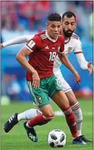  ??  ?? Amine Harit face à l’Iran au Mondial.