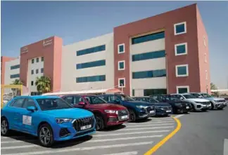  ??  ?? Below: Audi Volkswagen Middle East provided several cars to the Dubai Corporatio­n for Ambulance Services