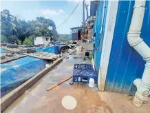  ?? ?? THERE is no provision for drainage from taps in the sprawling collection of shacks of Kwamathamb­o.