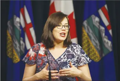  ?? CP PHOTO JASON FRANSON ?? Alberta Justice Minister Kathleen Ganley says the province has hired five new provincial court judges while work continues on getting new Crown prosecutor­s in place. Ganley says four of the judge positions were created in the last budget, while the...
