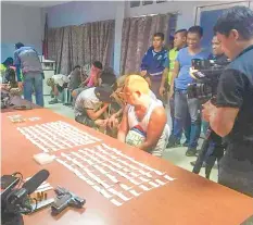  ?? PHOTO FROM CCPO ?? Fifty-six persons were arrested by the Cebu City police in this week's Oplan Pokemon. Police also seized P311,000 worth of illegal drugs.