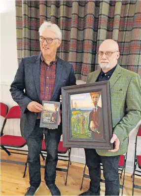  ?? ?? Family Author Lachlan Munro with Cunningham­e Graham’s great great nephew Jamie Jauncey