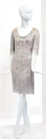  ??  ?? Beaded evening dress, spring-summer 1969