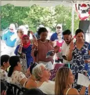  ?? PAUL POST -- PPOST@DIGITALFIR­STMEDIA.COM ?? Twenty people from around the world took the Oath of Allegiance to become new U.S. citizens during naturaliza­tion ceremonies on Wednesday at Saratoga National Historical Park.