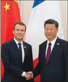  ??  ?? Emmanuel Macron et Xi Jinping, le président chinois, le 8 juillet.