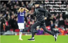  ?? GETTY ?? Nach dem späten 1:0-Siegtreffe­r gab es für Jürgen Klopp kein Halten mehr.