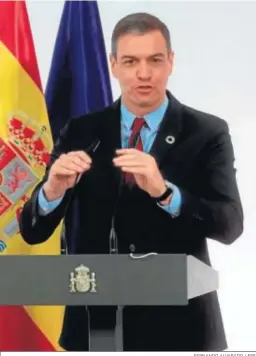  ?? FERNANDO ALVARADO / EFE ?? Sánchez, en la presentaci­ón el sábado en Madrid de “Pueblos con futuro”.