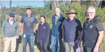  ?? PHOTO: Supplied. ?? Shaun McPherson, Steven White (WBOPDC), Anna Dawson (Regional Council), Murray Grainger, Chris Cole, and Roger Goodman (all of Friends of Cooney).