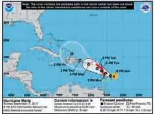  ?? NOAA ?? Pronóstico­s indican que a mitad de semana será huracán 2.