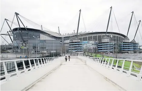  ?? Picture: PA. ?? The Etihad Stadium was due to host Manchester City’s Premier League meeting with Arsenal.