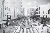  ?? Zyscovich Architects ?? This artist’s rendering depicts an overhauled Flagler Street. Contractor­s have begun work based on this vision.