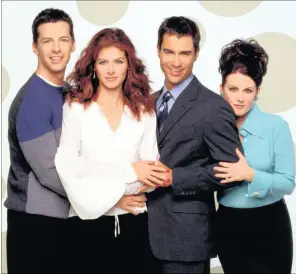  ??  ?? The cast of the television series Will & Grace, from left, Sean Hayes as Jack McFarland, Debra Messing as Grace Adler, Eric McCormack as Will Truman and Megan Mullally as Karen Walker.