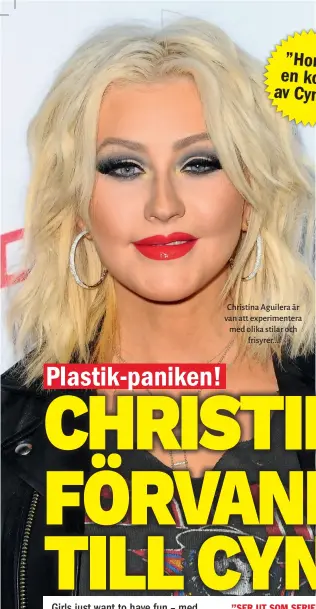  ??  ?? Christina Aguilera är van att experiment­era med olika stilar och frisyrer...
