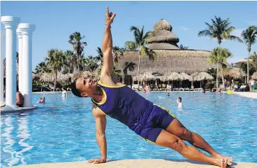  ?? — TRACY McLAUGHLIN ?? Resort entertaine­r Fernando Julio Aranda is full of spirit and energy while poolside at Iberostar’s Varadero Cuba resort.
