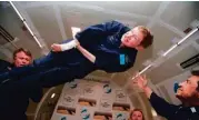  ??  ?? For about 15 seconds Stephen Hawking tried out ZERO G’s parabolic manoeuvres – better known as zero gravity