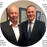  ?? ?? Murdoch with former prime minister John Key